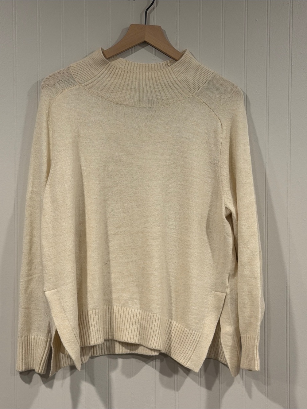 Banana Republic Cream Funnel Neck Sweater